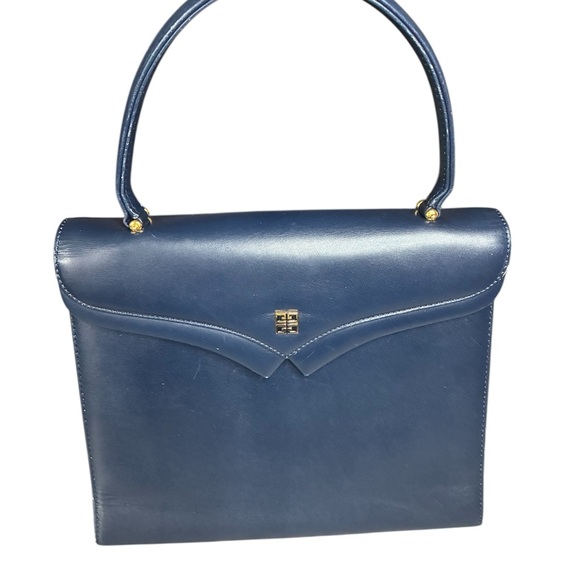 Givenchy Handbags - Vintage Givenchy 4G leather top handle handbag in Navy Blue